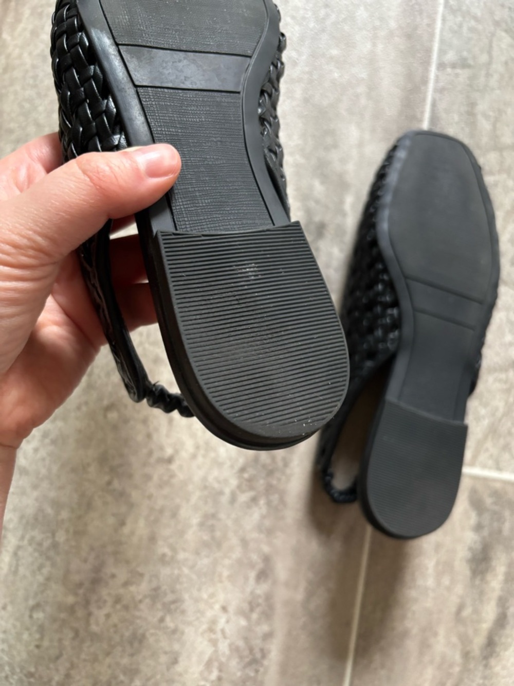 Arabella Woven Slingback Flat Black 7.5 - Picture 7 of 8